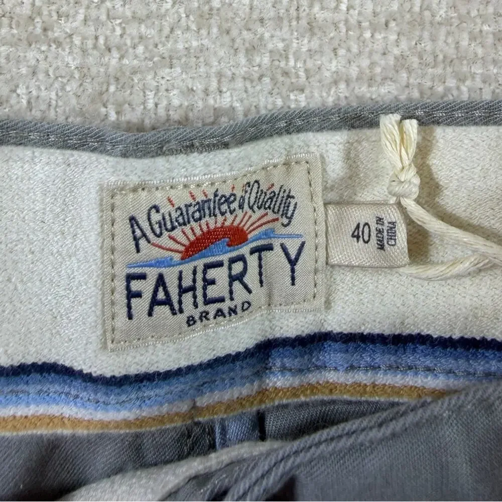 Faherty Men's 40 Gray Island Life 8 Inch Inseam Stretch Casual Shorts NWT Beach